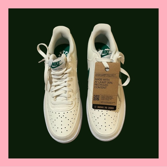 NWTIB! WOMEN’S NIKE COURT VISION LOW NEXT NATURE.  WHITE/SAIL/MALACHITE. SZ 10.5 - Picture 8 of 16